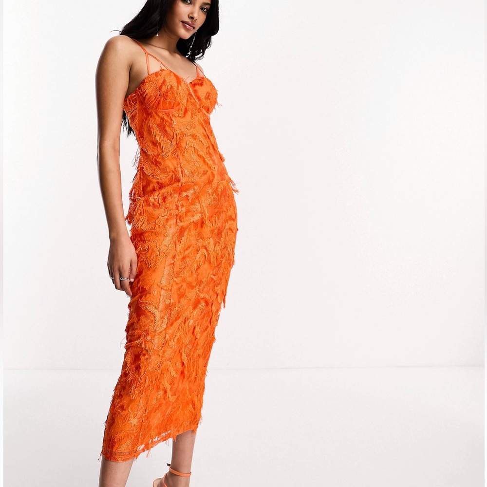 Asos Textured Lace Midi dress